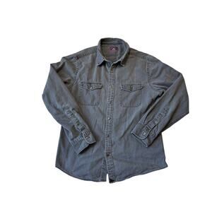 UNTUCKIt Long Sleeve shirt, size Large, slim fit; Washed Black/Dark Gray